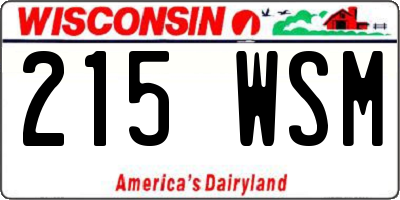 WI license plate 215WSM