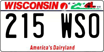WI license plate 215WSO