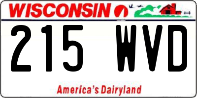 WI license plate 215WVD