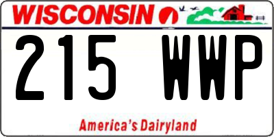 WI license plate 215WWP