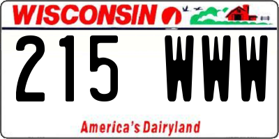 WI license plate 215WWW
