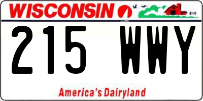 WI license plate 215WWY