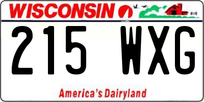 WI license plate 215WXG