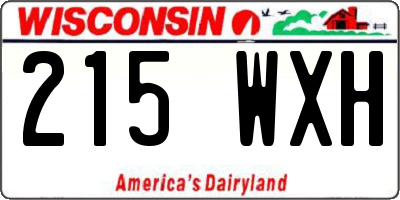 WI license plate 215WXH
