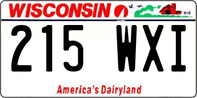 WI license plate 215WXI