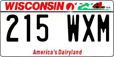 WI license plate 215WXM