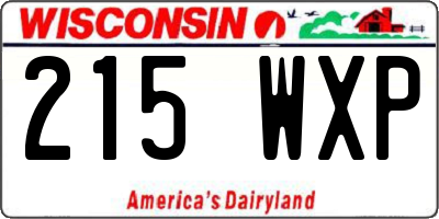 WI license plate 215WXP