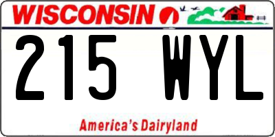 WI license plate 215WYL