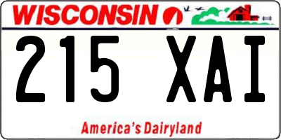WI license plate 215XAI
