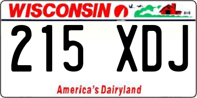 WI license plate 215XDJ