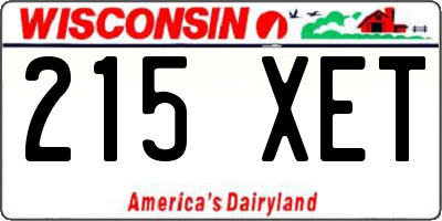 WI license plate 215XET