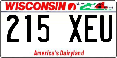 WI license plate 215XEU
