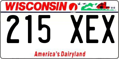WI license plate 215XEX