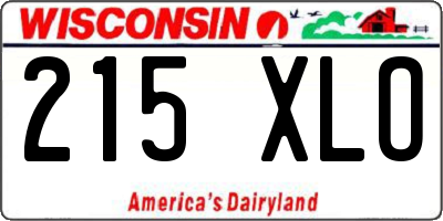 WI license plate 215XLO