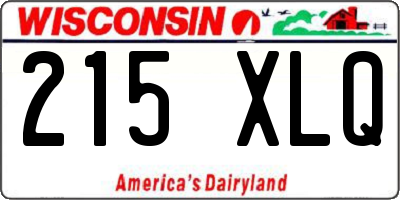 WI license plate 215XLQ