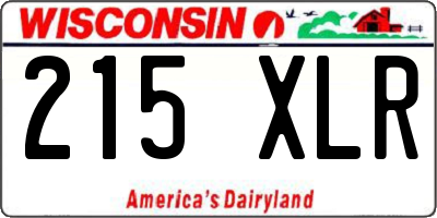 WI license plate 215XLR