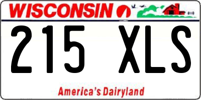 WI license plate 215XLS
