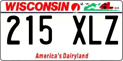 WI license plate 215XLZ