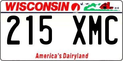 WI license plate 215XMC