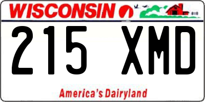 WI license plate 215XMD