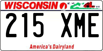 WI license plate 215XME