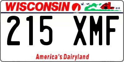 WI license plate 215XMF