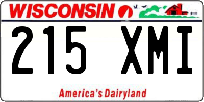 WI license plate 215XMI