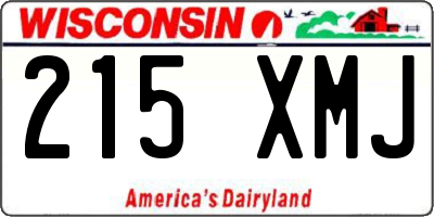 WI license plate 215XMJ