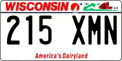 WI license plate 215XMN