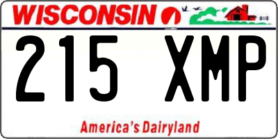 WI license plate 215XMP