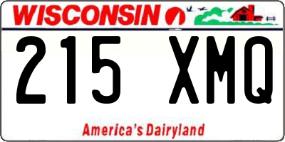 WI license plate 215XMQ