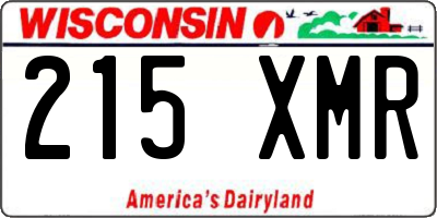 WI license plate 215XMR