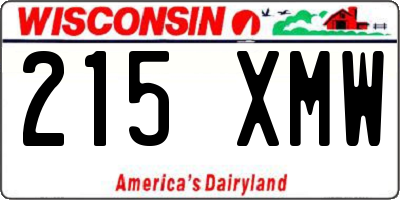 WI license plate 215XMW
