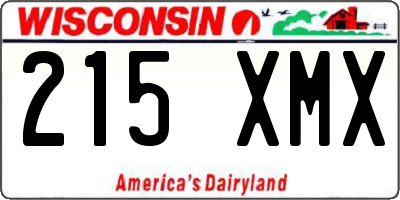 WI license plate 215XMX