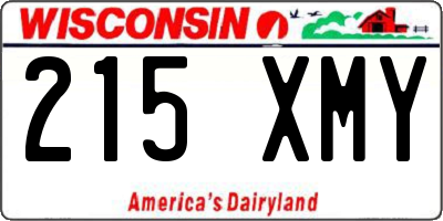 WI license plate 215XMY