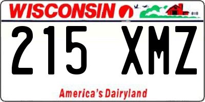 WI license plate 215XMZ