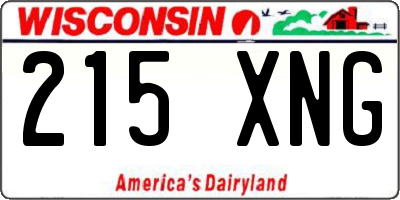 WI license plate 215XNG