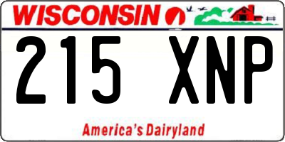 WI license plate 215XNP