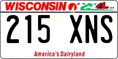 WI license plate 215XNS