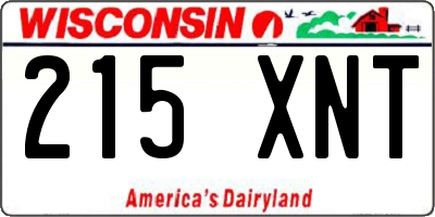 WI license plate 215XNT