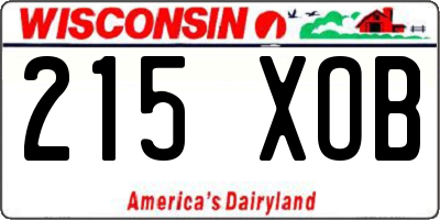 WI license plate 215XOB