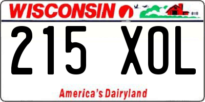 WI license plate 215XOL