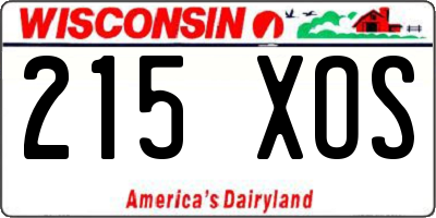 WI license plate 215XOS