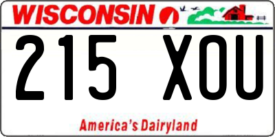 WI license plate 215XOU