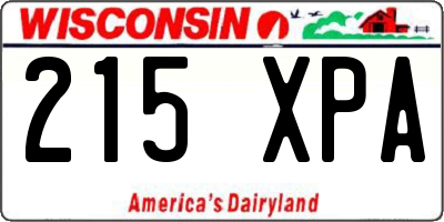 WI license plate 215XPA