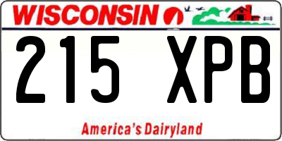 WI license plate 215XPB