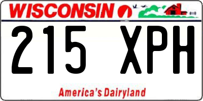 WI license plate 215XPH