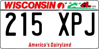 WI license plate 215XPJ