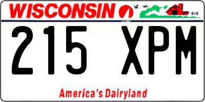 WI license plate 215XPM