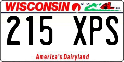 WI license plate 215XPS
